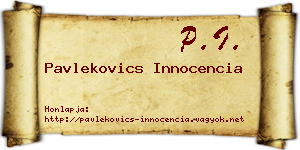 Pavlekovics Innocencia névjegykártya